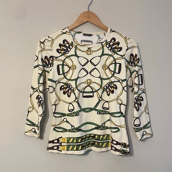 J. McLaughlin Tops J Mclaughlin Equestrian Print Catalina Cloth